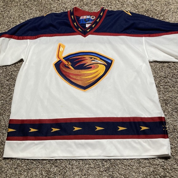 Atlanta Thrashers Hockey Jersey Mens 2XL White CCM Vintage NHL - Picture 2 of 8
